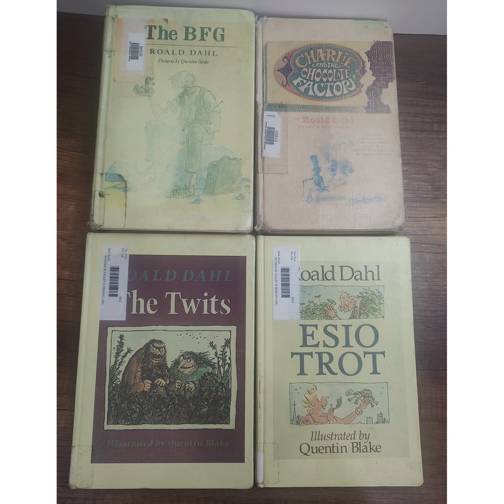 Roald Dahl lot of 4 Hardcover books Esio Trot BFG Twits Chocolate Factory Vtg